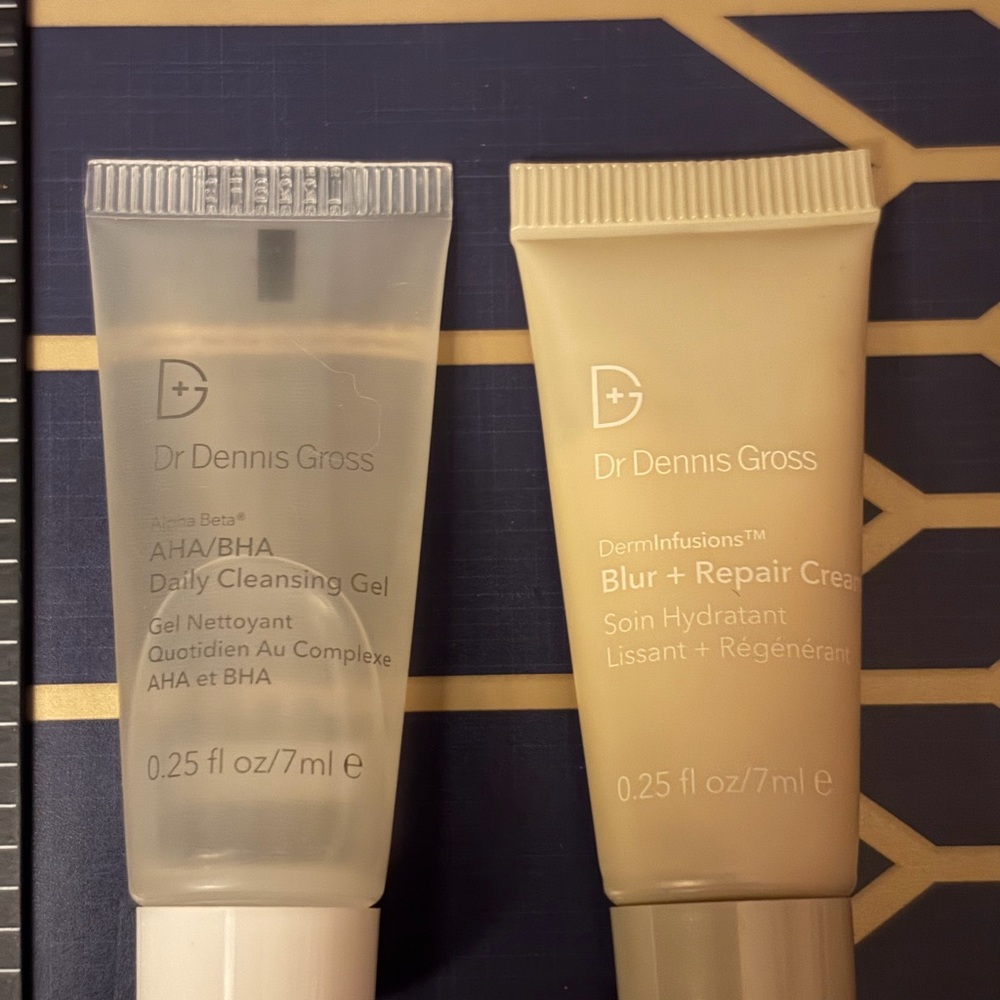 2 PC Dr Dennis Gross Lot: Alpha Beta AHA +BHA Cleansing Gel & BLUR& Repair cream